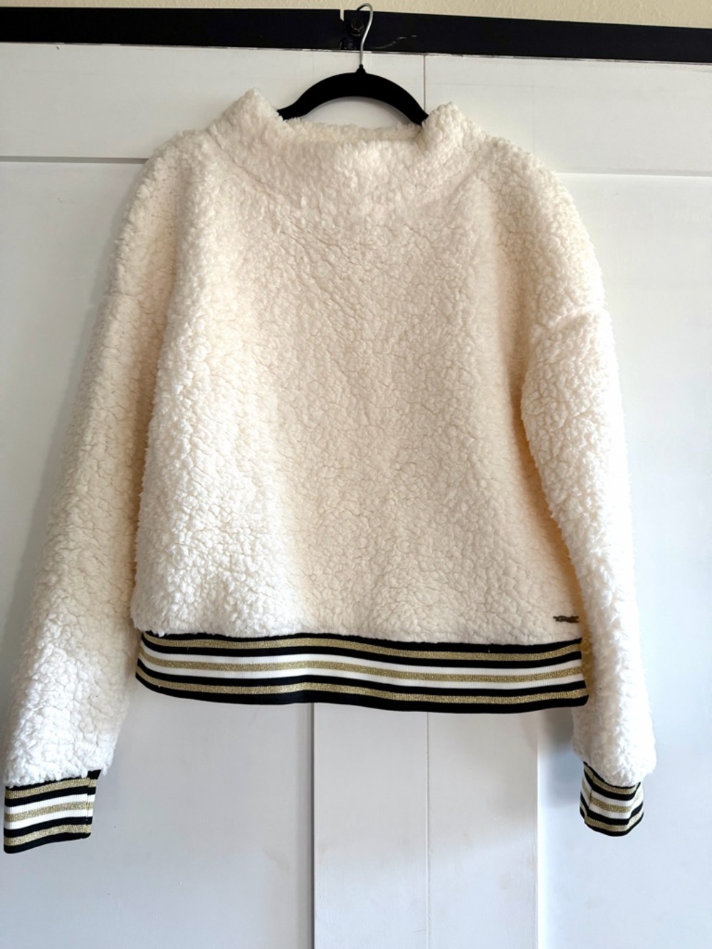 Nanette Lepore Cream Top with Branded Neck Print